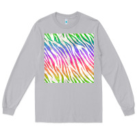 Moon Dust watercolor rainbow zebra seamless pattern Long Sleeve Tee - BundleAndBundleShop