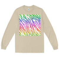 Mushroom watercolor rainbow zebra seamless pattern Long Sleeve Tee - BundleAndBundleShop