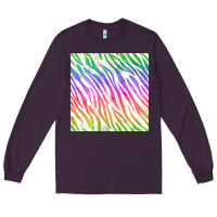 Plum watercolor rainbow zebra seamless pattern Long Sleeve Tee - BundleAndBundleShop