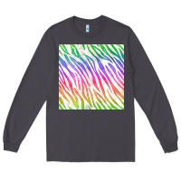 Smoke watercolor rainbow zebra seamless pattern Long Sleeve Tee - BundleAndBundleShop