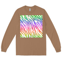 Toasted Coconut watercolor rainbow zebra seamless pattern Long Sleeve Tee - BundleAndBundleShop