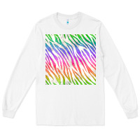 White watercolor rainbow zebra seamless pattern Long Sleeve Tee - BundleAndBundleShop