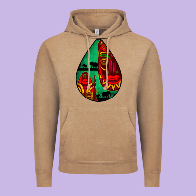 African Masks Teardrop  3 Vintage Hoodie Designed By Bundleandbundleshop