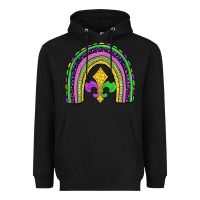 Black mardi gras fleur de lis rainbow Heavyweight Hoodie - JahusDesignShop
