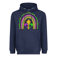 Navy mardi gras fleur de lis rainbow Heavyweight Hoodie - JahusDesignShop