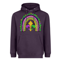 Plum mardi gras fleur de lis rainbow Heavyweight Hoodie - JahusDesignShop