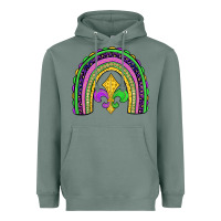 Sage mardi gras fleur de lis rainbow Heavyweight Hoodie - JahusDesignShop