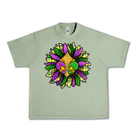 Oil Green Mardi Gras Sunflower Urban Heavy Tee - BundleAndBundleShop