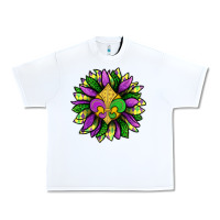 White Mardi Gras Sunflower Urban Heavy Tee - BundleAndBundleShop
