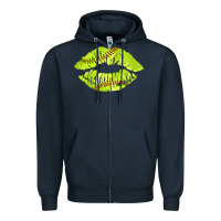 Navy softball lips Zipper Hoodie - AdoDesignShop