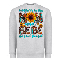 Heather Grey god gifted me two titles mom and bebe  and i rock Heavyweight Sweatshirt - JahusDesignShop
