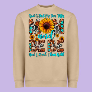 God Gifted Me Two Titles Mom And Bebe  And I Rock Heavyweight Sweatshirt Designed By Jahusdesignshop