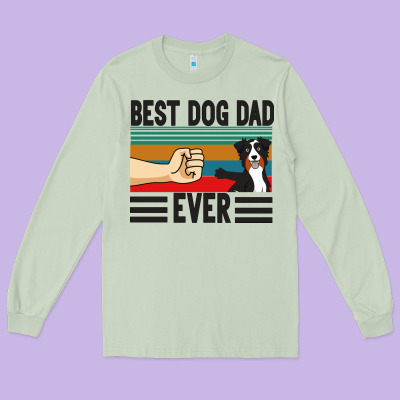 Best Dog Dad Ever Long Sleeve Tee Designed By Bettercallsaul