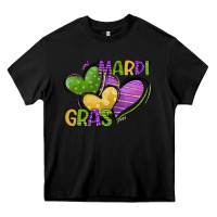 Black mardi gras heart Heavy Core Tee - CowGirlArtShop