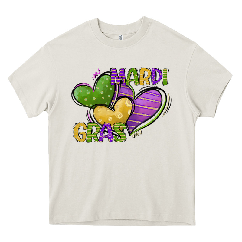 Mardi Gras Heart Heavy Core Tee by CowGirlArtShop | Teevron