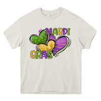 Cream mardi gras heart Heavy Core Tee - CowGirlArtShop