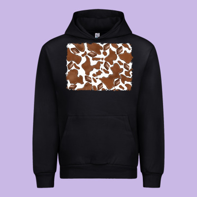 Distressed Chocolate Milkshake Cowhide Urban Hoodie Designed By Ranaportraitstore