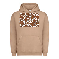 Pigment Burro distressed chocolate milkshake cowhide Urban Hoodie - RanaPortraitStore