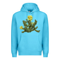 Ocean Blue whipple cholla cactus Premium Hoodie - LillyAllenDesigns