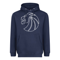 Navy outline seven lions Heavyweight Hoodie - artisFamous