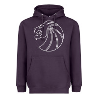 Plum outline seven lions Heavyweight Hoodie - artisFamous