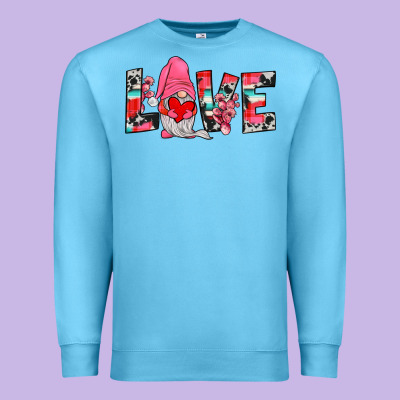 Gnome Love Premium Sweatshirt Designed By Jahusdesignshop