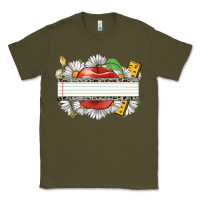Army Green floral teacher custom name Classic Tee - CowGirlArtShop