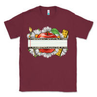 Burgundy floral teacher custom name Classic Tee - CowGirlArtShop