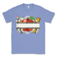 Colony Blue floral teacher custom name Classic Tee - CowGirlArtShop