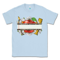 Dusty Blue floral teacher custom name Classic Tee - CowGirlArtShop
