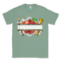 Sage floral teacher custom name Classic Tee - CowGirlArtShop