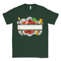 Sports Green floral teacher custom name Classic Tee - CowGirlArtShop