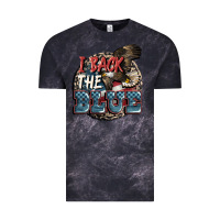 Cloud Black I back the blue Vintage Tee - FaDigitalArtStudio