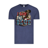 Vintage Denim I back the blue Vintage Tee - FaDigitalArtStudio