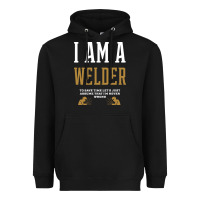 Black I Am A WELDER - WELDER Job Gift Funny Heavyweight Hoodie - artisFamous