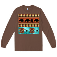 Chestnut native american aztec seamless pattern 2 Long Sleeve Tee - BundleAndBundleShop