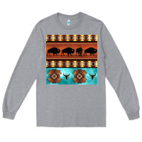 Heather Grey native american aztec seamless pattern 2 Long Sleeve Tee - BundleAndBundleShop