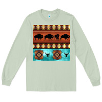 Matcha native american aztec seamless pattern 2 Long Sleeve Tee - BundleAndBundleShop