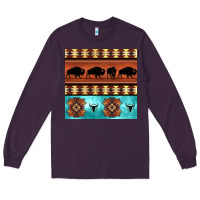 Plum native american aztec seamless pattern 2 Long Sleeve Tee - BundleAndBundleShop