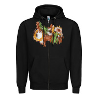 Black horseshoe cowhide cactus patch Zipper Hoodie - AdoDesignShop