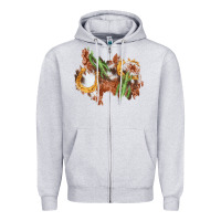 Heather Grey horseshoe cowhide cactus patch Zipper Hoodie - AdoDesignShop