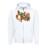 White horseshoe cowhide cactus patch Zipper Hoodie - AdoDesignShop