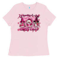 Bubblegum Pink i'm dreaming of a pink christmas Ladies Tee - FaDigitalArtStudio