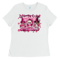 White i'm dreaming of a pink christmas Ladies Tee - FaDigitalArtStudio
