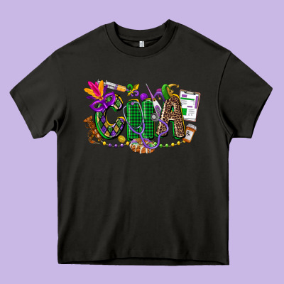 Cna Mardi Gras Heavy Core Tee Designed By Cowgirlartshop