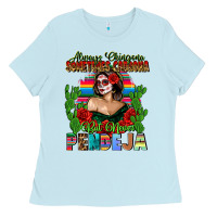 Baby Blue Mexican Chingona Ladies Tee - FaDigitalArtStudio