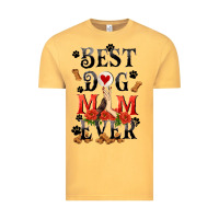 Vintage Mustard Best dog mom ever Mother's Day Vintage Tee - FaDigitalArtStudio