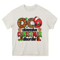 Cream ocd obsessive christmas disorder Heavy Core Tee - Jasminsmagicworld