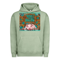 Pigment Oil Green whats shakin bacon baby pig Urban Hoodie - RanaPortraitStore