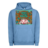 Pigment Pebble Blue whats shakin bacon baby pig Urban Hoodie - RanaPortraitStore